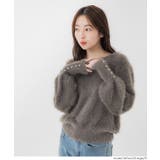 ［Greige］ | 袖パールシャギーニットトップス | coca