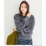 ［Charcoal］ | 袖パールシャギーニットトップス | coca