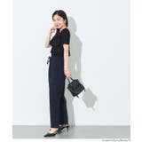 胸元のフリルが大人可愛い、半袖フリルニットトップス | coca | 詳細画像13