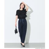 胸元のフリルが大人可愛い、半袖フリルニットトップス | coca | 詳細画像10