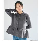 ［Gray］ | 金ボタンフレアニットトップス | coca