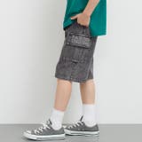 ［Black］ | デニムカーゴハーフパンツ | coca