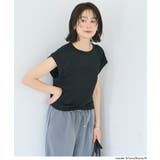 ［Black］ | シアージョーゼットフレンチスリーブTシャツ  | coca