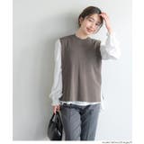 ［Greige］ | ニットベストセットブラウス | coca