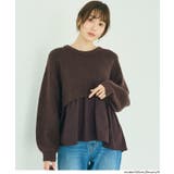 ［Brown］ | ＼26aw新色登場／レイヤード風ドッキングギャザーニット | coca