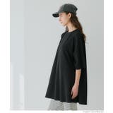 ［Black］ | 【速乾・イージーケア】エンボスAライン半袖チュニック | coca