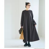 ［Charcoal］ | フレアシルエットで女性らしく、エンボスAラインワンピース | coca