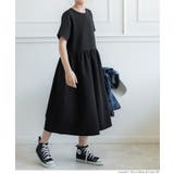 ［Black］ | キッズ 親子お揃いエンボスギャザー 切替ワンピース | coca