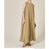 ［Beige］ | 【新色追加！】エンボス加工マキシ丈ノースリーブワンピース | coca