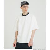 ［White］ | ヘビーウェイト配色ネックTシャツ | coca