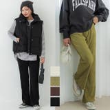 ピーチスウェードプリーツフレアパンツ | coca | 詳細画像1