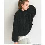 ［Black］ | WEB限定でブラック・ミックス柄が新登場！ハーフジップボアブルゾン | coca