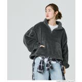 ［Charcoal］ | WEB限定でブラック・ミックス柄が新登場！ハーフジップボアブルゾン | coca