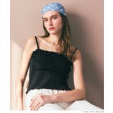 ［Black］ | OUT BRA カップ付きシャーリングキャミ | coca