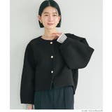 ［Black］ | バウンススウェットクロップド金ボタンジャケット レディース | coca