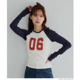 ［Navy］ | ラグランロゴトップス レディース | coca
