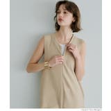 ［Beige］ | エンボス加工×ジップデザインで魅せる、エンボスフロントジップオールインワン | coca