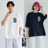 サガラ刺繍レタードワッペン半袖Tシャツ メンズ レディース | coca | 詳細画像1