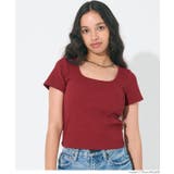 ［Red］ | 【カップ付き/3サイズ展開】OUT BRA 半袖クロップドトップス | coca