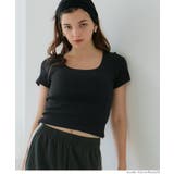 ［Black］ | 【カップ付き/3サイズ展開】OUT BRA 半袖クロップドトップス | coca