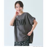 ［Charcoal］ | ロゴロールアップスリーブスウェットトップス | coca