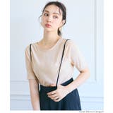 ［Lt.beige］ | 【前後2WAY】ベロア半袖トップス | coca