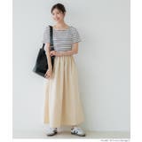 ［Lt.beige］ | ボーダー切り替えワンピース | coca