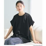 ［Black］ | ライトエンボスロールアップスリーブトップス【田中里奈様着用】 | coca