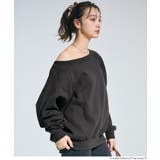 ［Charcoal］ | 裏起毛オフショルダースウェット | coca