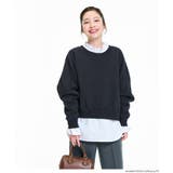 [Navy] | 抜け感シルエットで今っぽく。ラグランクロップドスウェット | coca