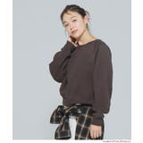 [Brown] | 抜け感シルエットで今っぽく。ラグランクロップドスウェット | coca