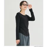 ［Black］ | やわらかくてあったかい、微起毛ラウンドトップス | coca