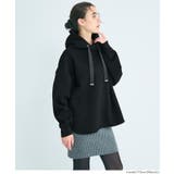 ［Black］ | ラフさと上品さを両立。大人が着たいソフトスウェットリボンパーカー | coca