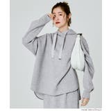 ［Gray］ | ラフさと上品さを両立。大人が着たいソフトスウェットリボンパーカー | coca