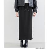 ［Black］ | ソフトスウェットIラインスカート | coca