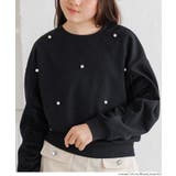 [Black] | パールスウェットトップス | coca