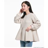 ［Lt.beige］ | ソフトスウェットタックフレアトップス | coca