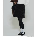 ［Black］ | ベロアキルティングスカート | coca