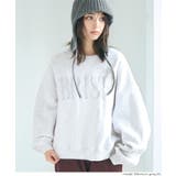 [Lt.gray] | ヘビーウェイト裏起毛ビンテージ加工ロゴスウェット | coca