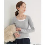 裏起毛レイヤード風リブトップス | coca | 詳細画像14