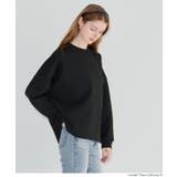 ［Black］ | ソフトスウェット裾スリットプルオーパー | coca