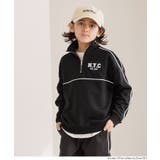 ［Black］ | ハーフジップラインスウェットトップス | coca