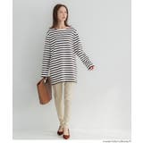 サイドジップ長袖ボーダープルオーバー | coca | 詳細画像11 