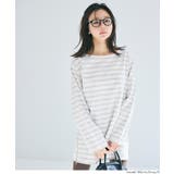 ［Gray］ | サイドジップ長袖ボーダープルオーバー | coca