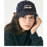 ［Navy］ | フラワープリントロゴキャップ | coca