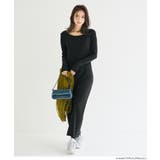 ［Black］ | 2way裏起毛リブIラインワンピース | coca