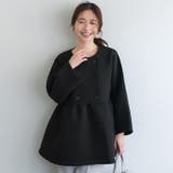 バウンススウェットフレアノーカラーダブルボタンコート | coca | 詳細画像1