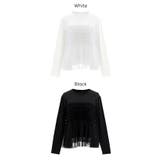 シルキータッチチュールドッキング長袖Tシャツ | coca | 詳細画像22