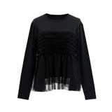 シルキータッチチュールドッキング長袖Tシャツ | coca | 詳細画像3