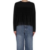 シルキータッチチュールドッキング長袖Tシャツ | coca | 詳細画像4